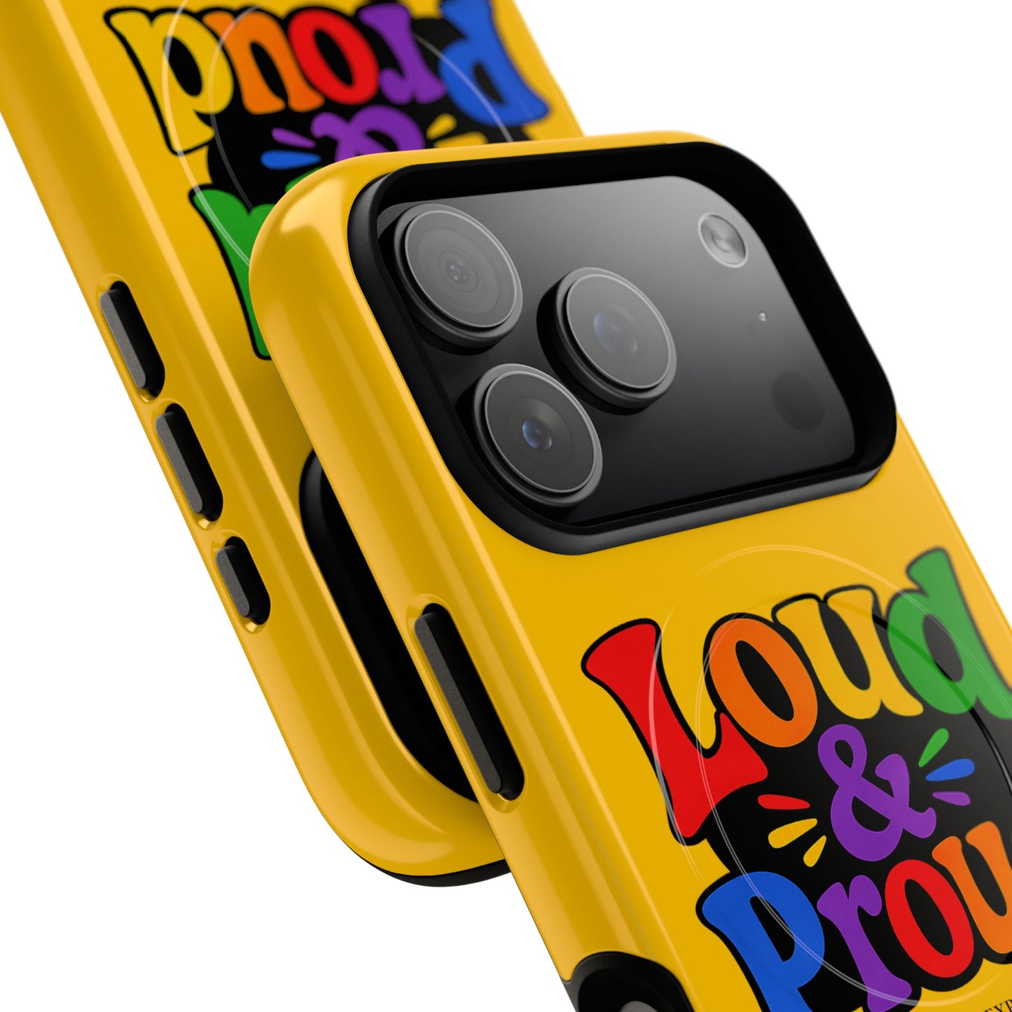 LOUD & PROUD LGBTQ Tough Magnetic Phone Case — Colorful Retro Pride Design