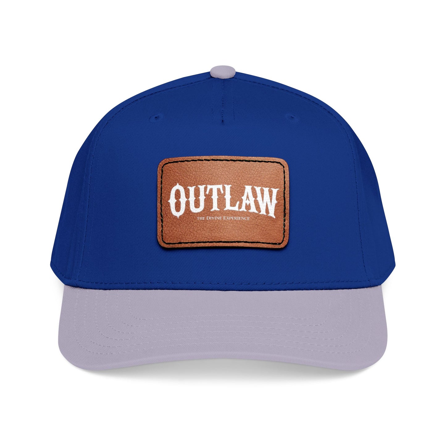 OUTLAW Leather Patch Baseball Cap — Retro Western Mid-Profile Hat
