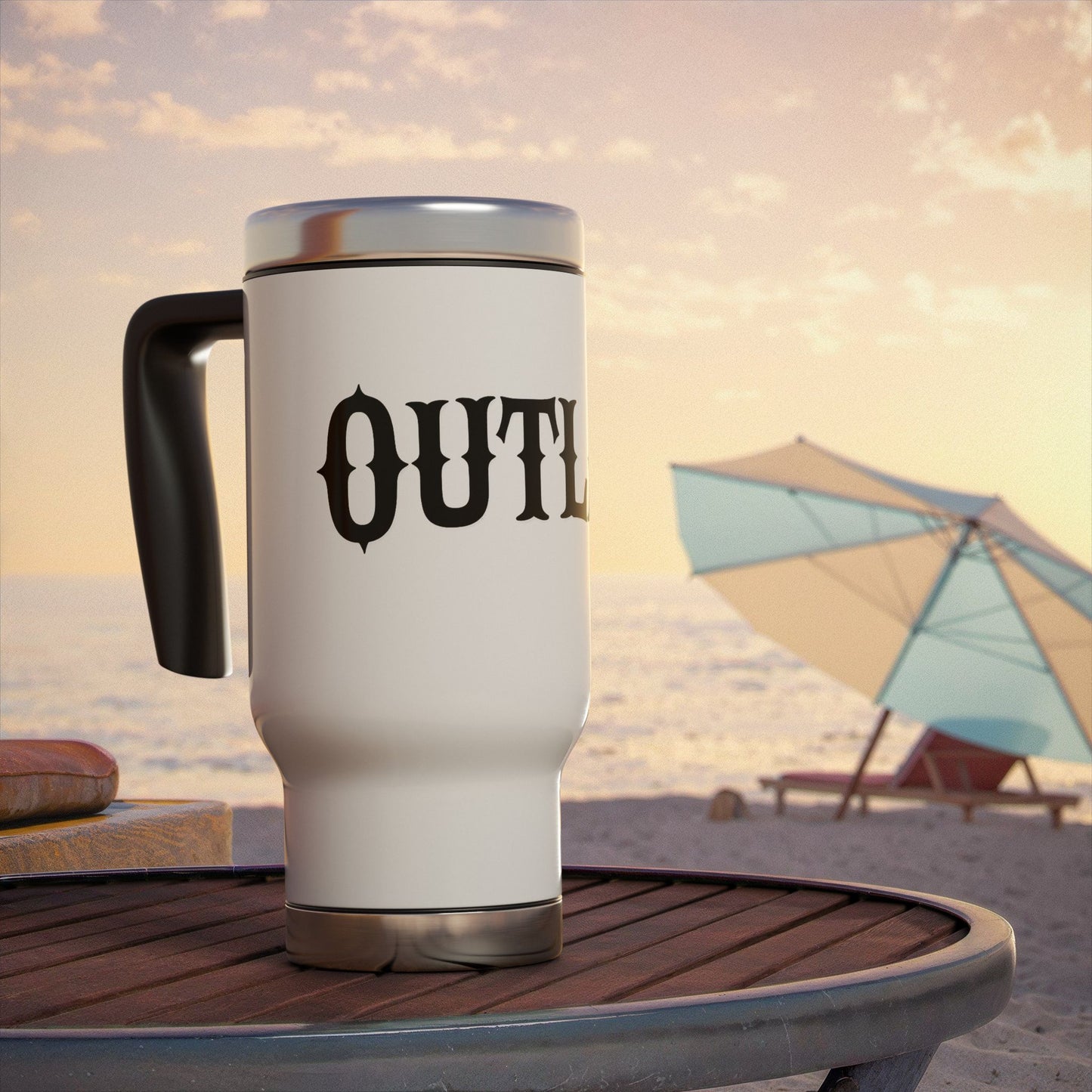 OUTLAW Travel Mug — 14oz Stainless Steel Insulated Coffee Country Tumbler with Handle