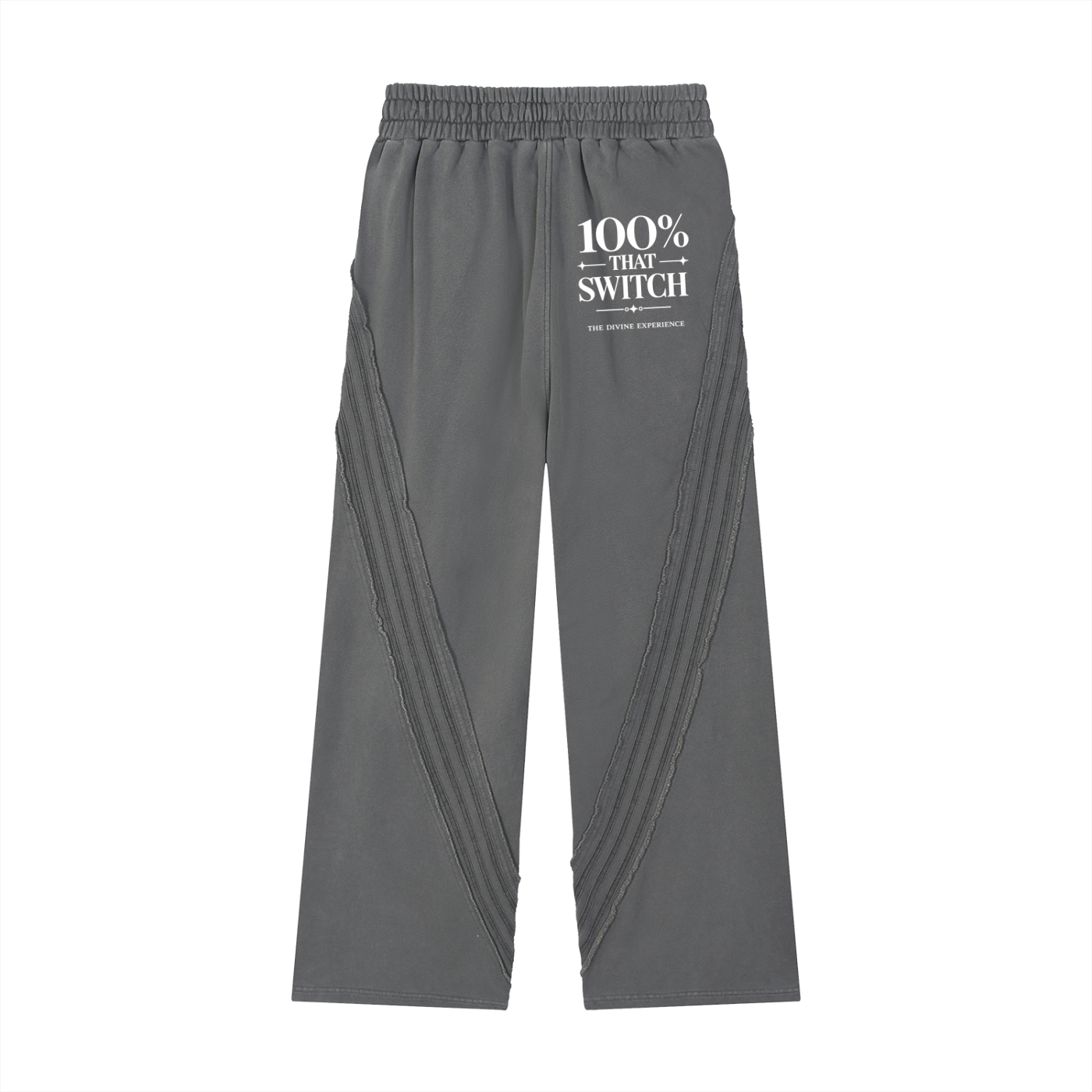 100% THAT SWITCH Snow Washed Tape Raw Edge Sweatpants