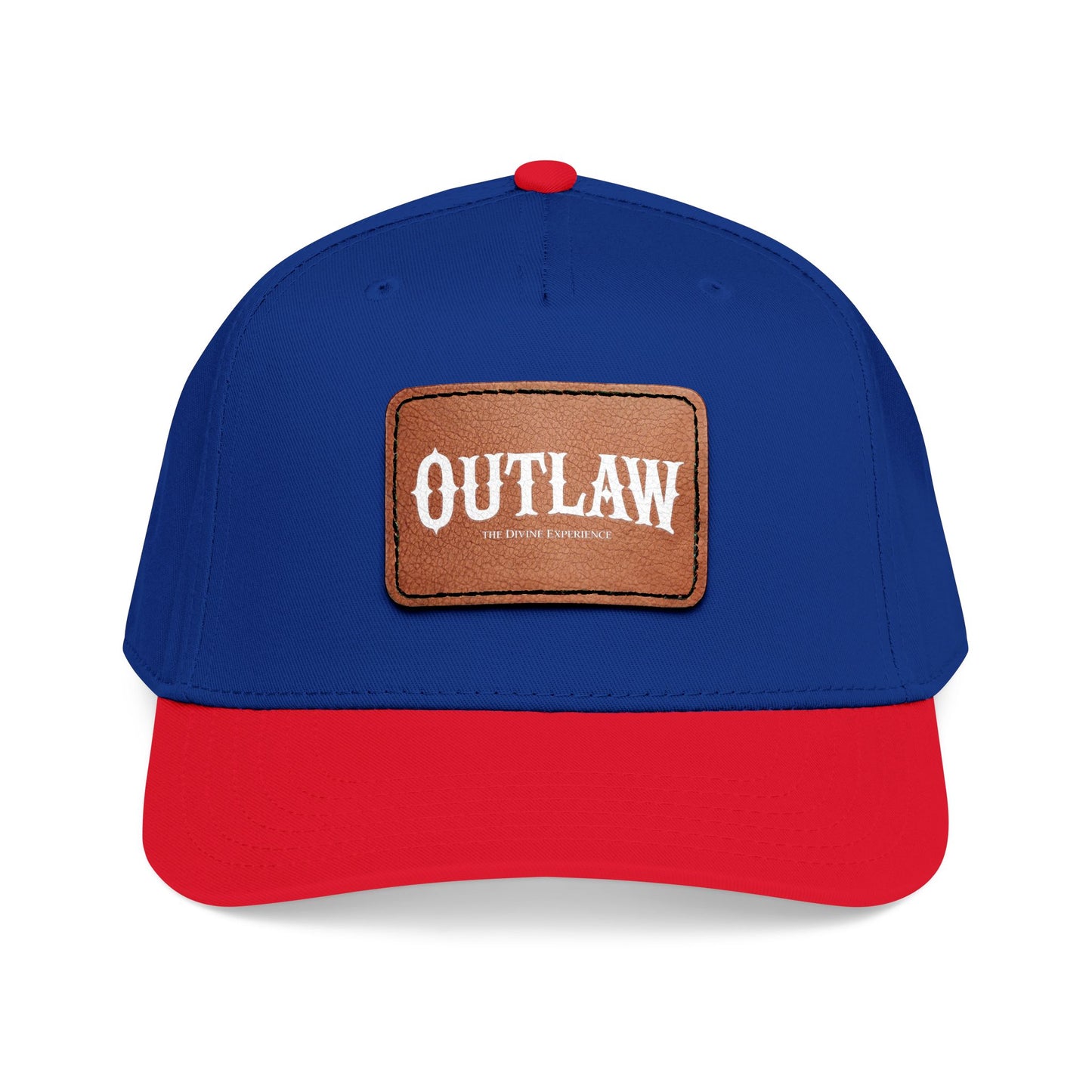 OUTLAW Leather Patch Baseball Cap — Retro Western Mid-Profile Hat