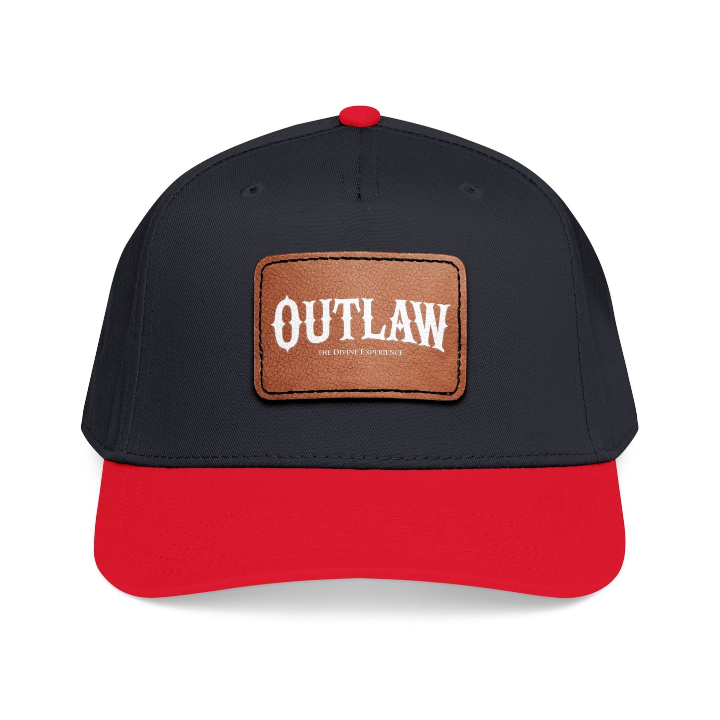 OUTLAW Leather Patch Baseball Cap — Retro Western Mid-Profile Hat