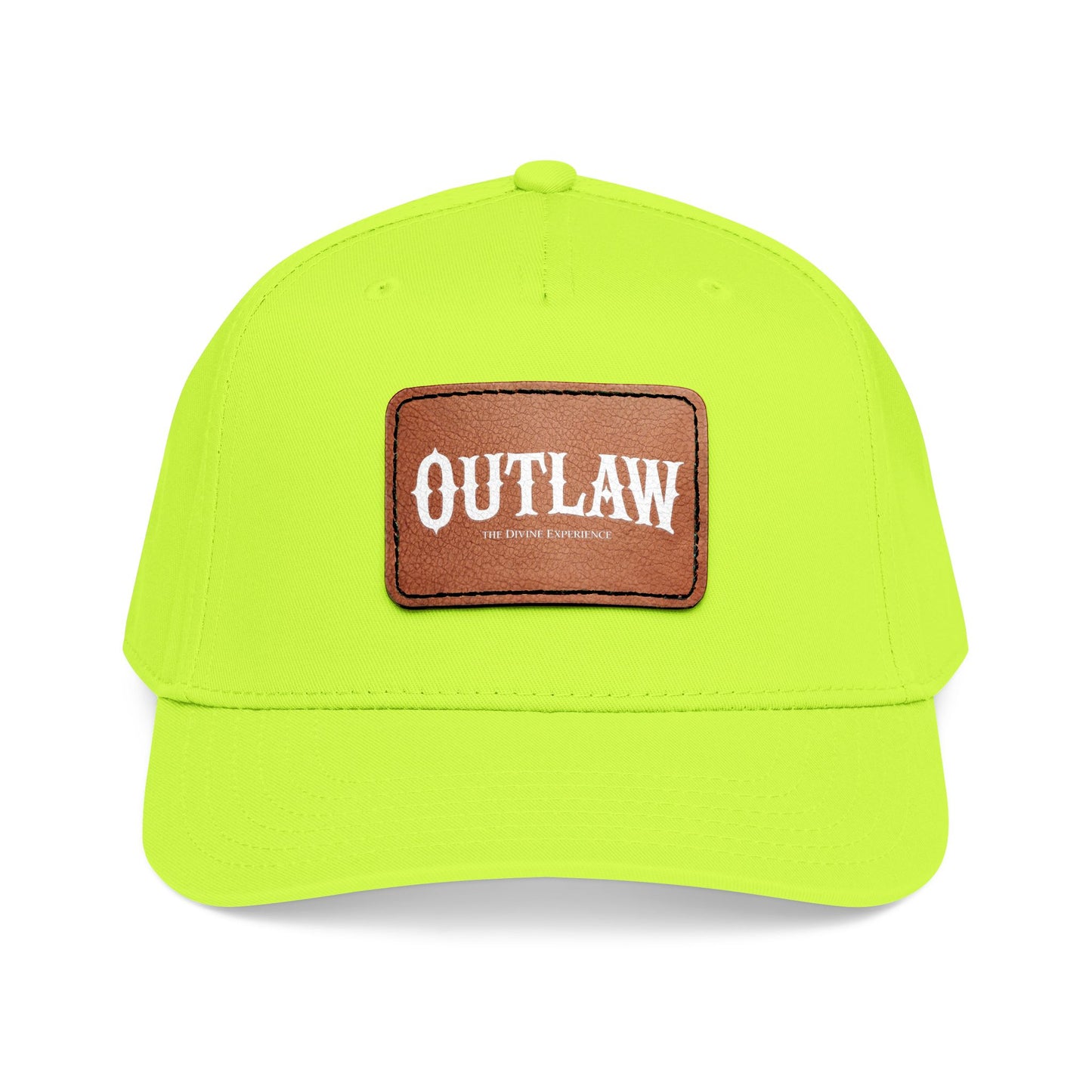 OUTLAW Leather Patch Baseball Cap — Retro Western Mid-Profile Hat