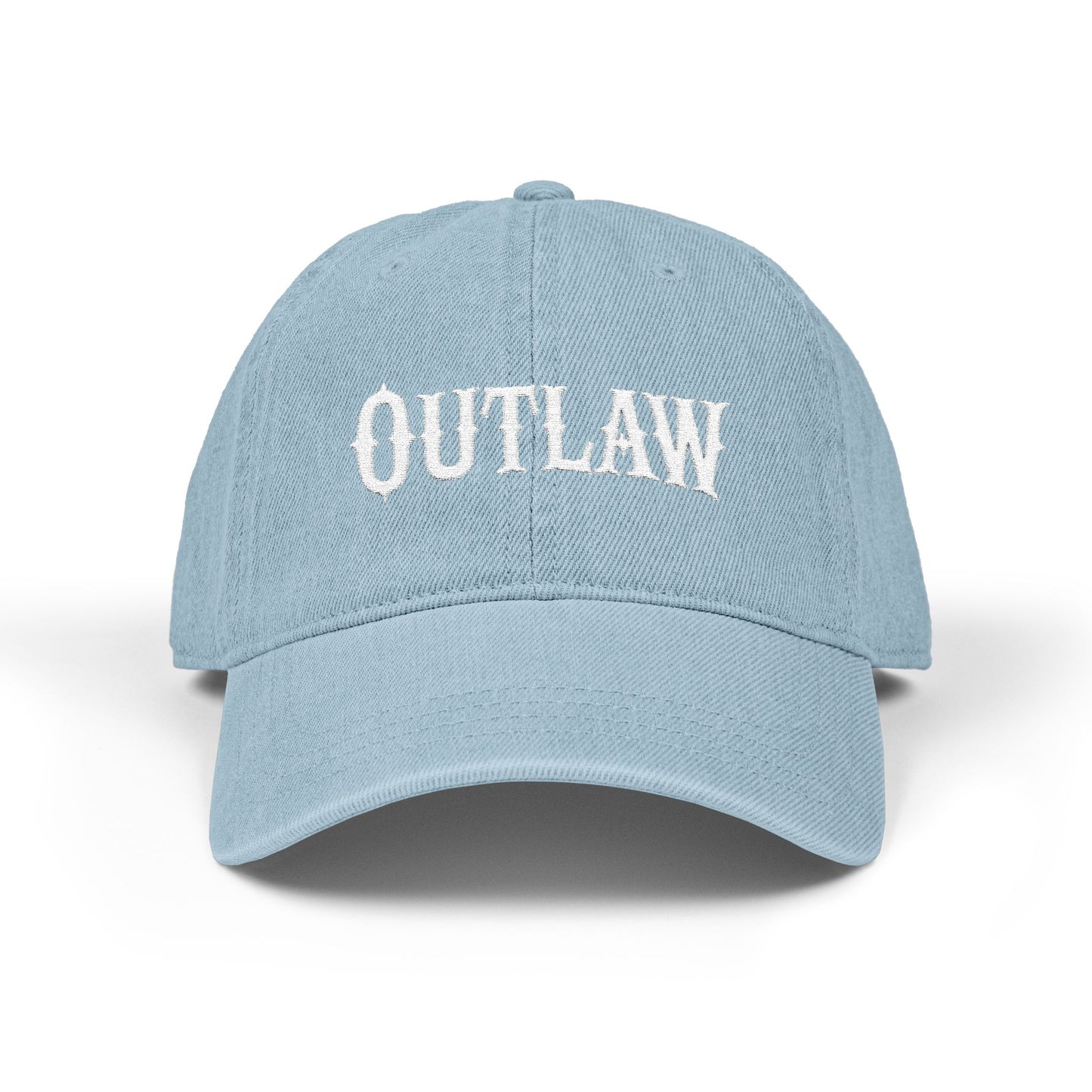 OUTLAW Embroidered Denim Hat — Vintage Western Black Cap