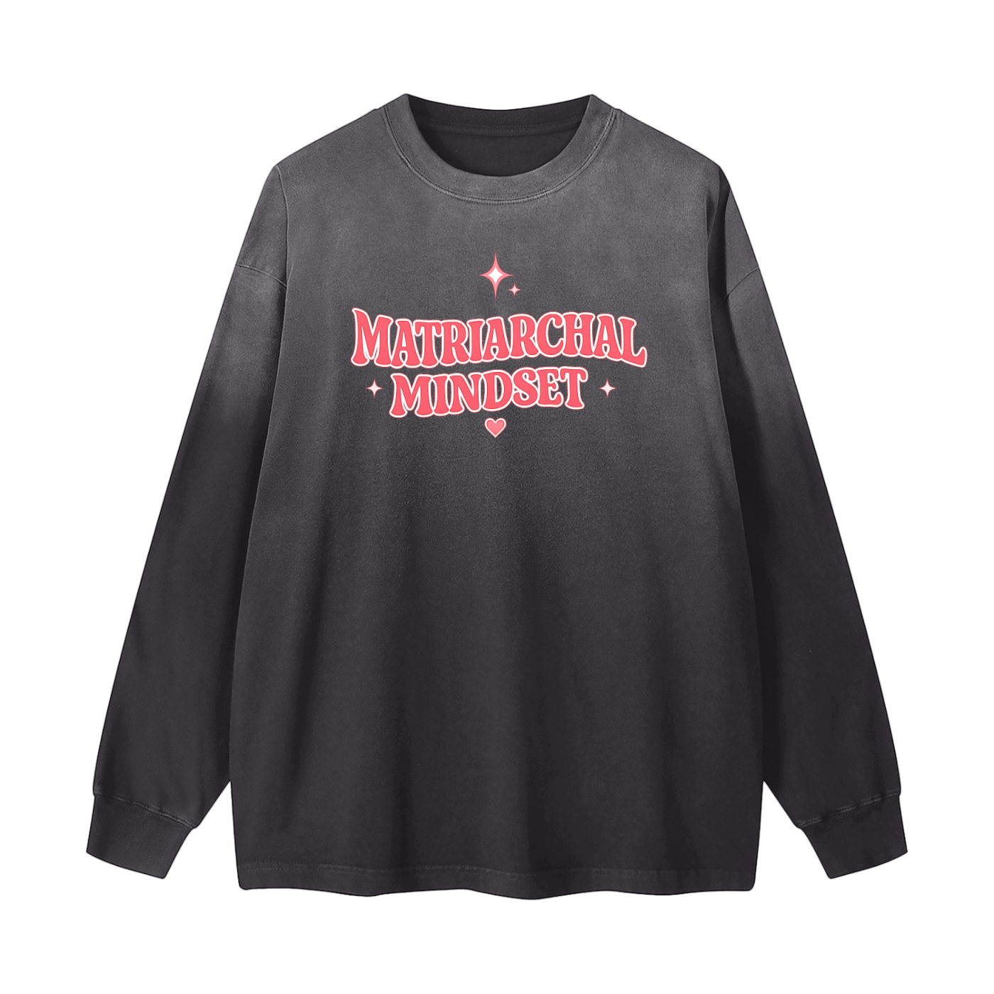 MATRIARCHAL MINDSET Gradient Washed Long Sleeve T-Shirt
