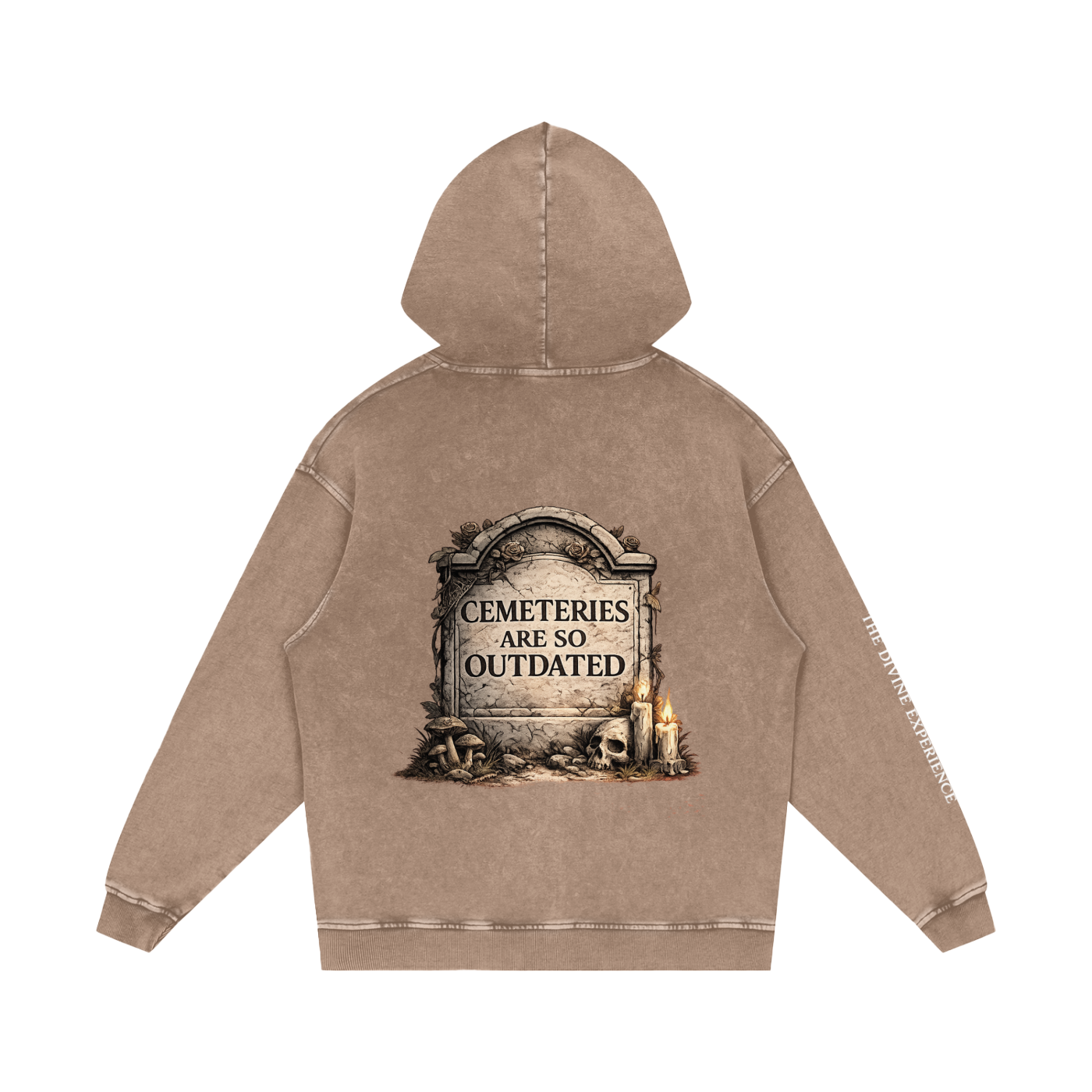 CEMETERIES ARE SO OUTDATED Snow Washed Loose Cotton Hoodie