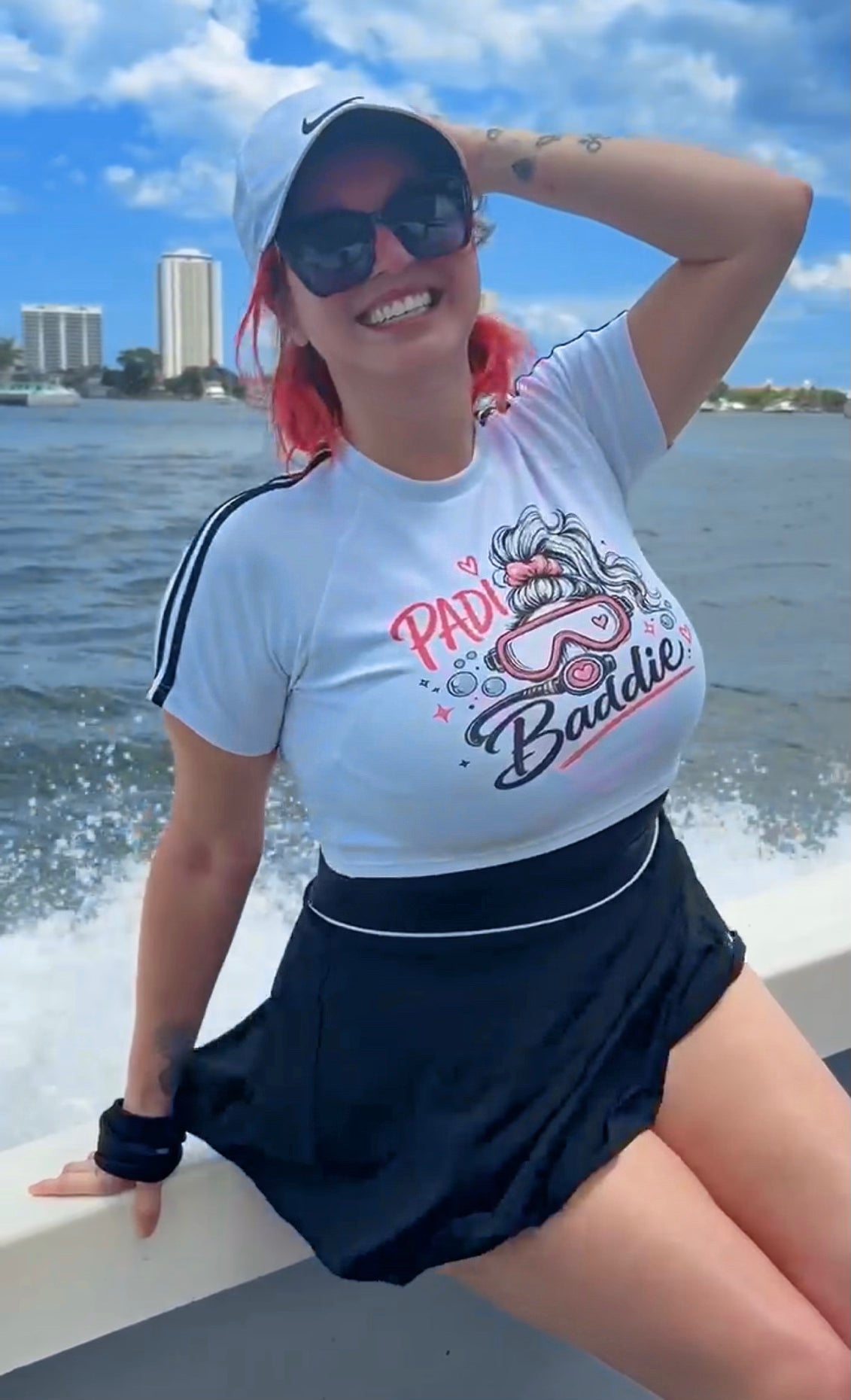 PADI BADDIE Scuba Diver Taped Cooling Performance Crop Top