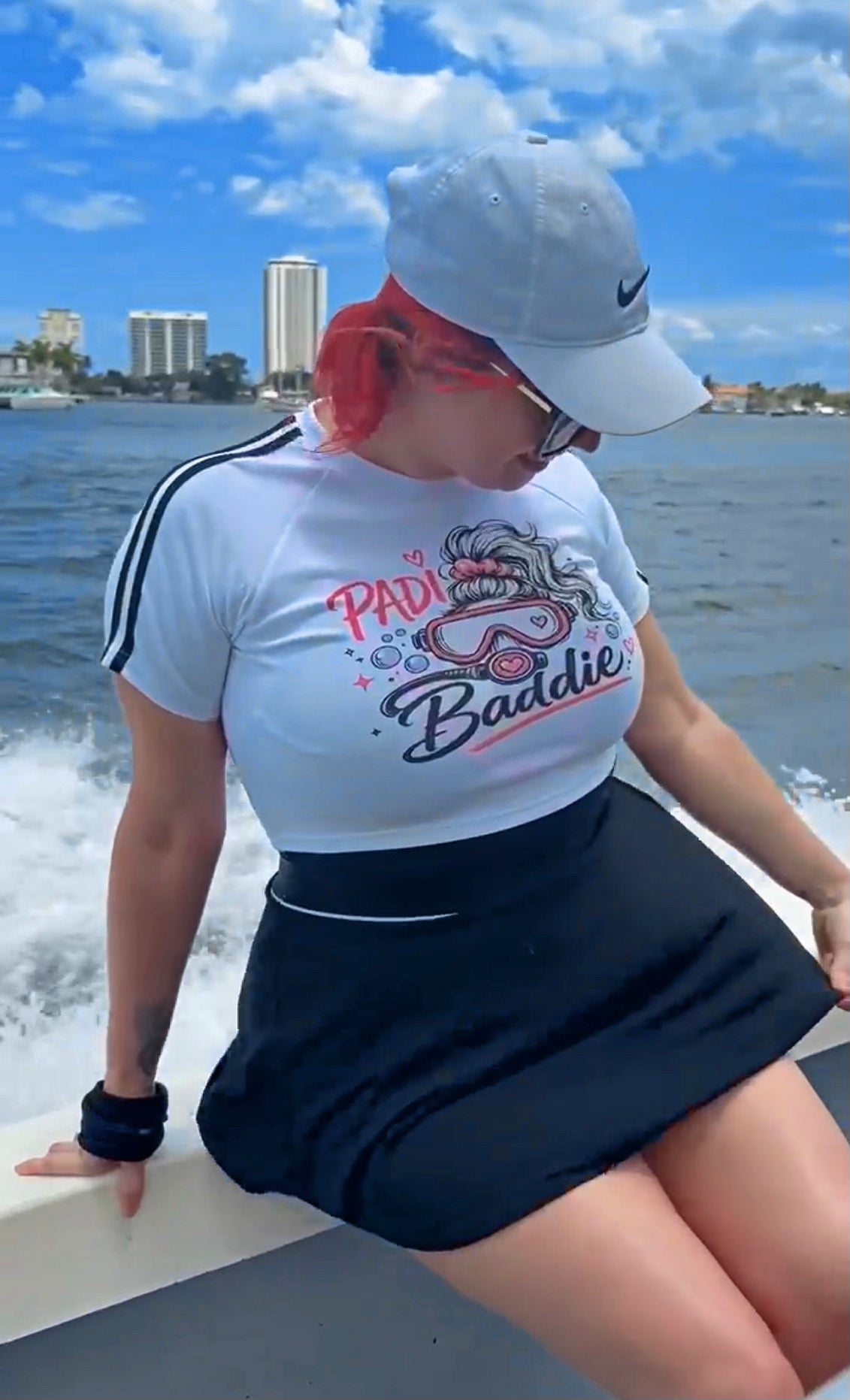 PADI BADDIE Scuba Diver Taped Cooling Performance Crop Top