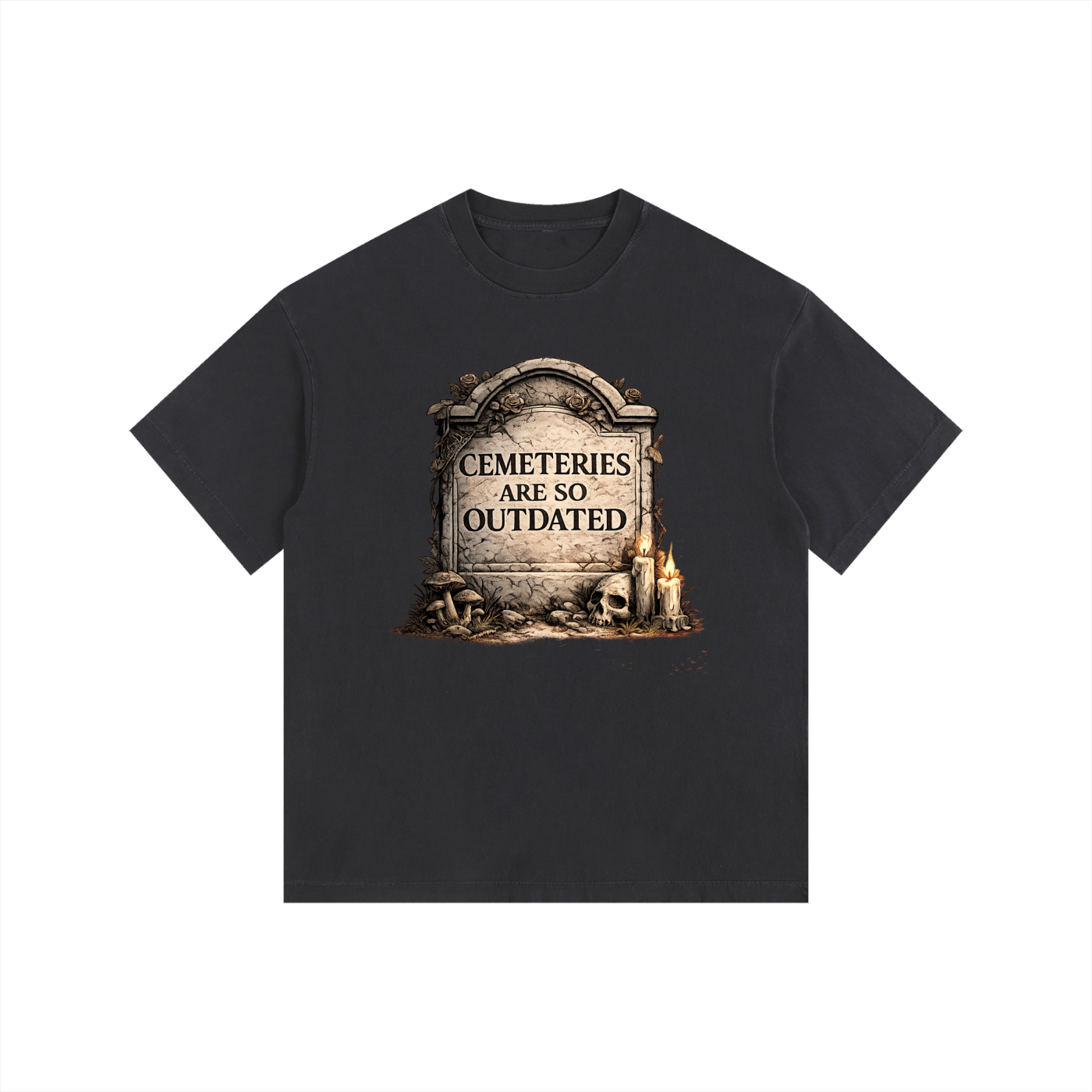 CEMETERIES ARE SO OUTDATED Vintage Washed Oversized Cotton T-Shirt