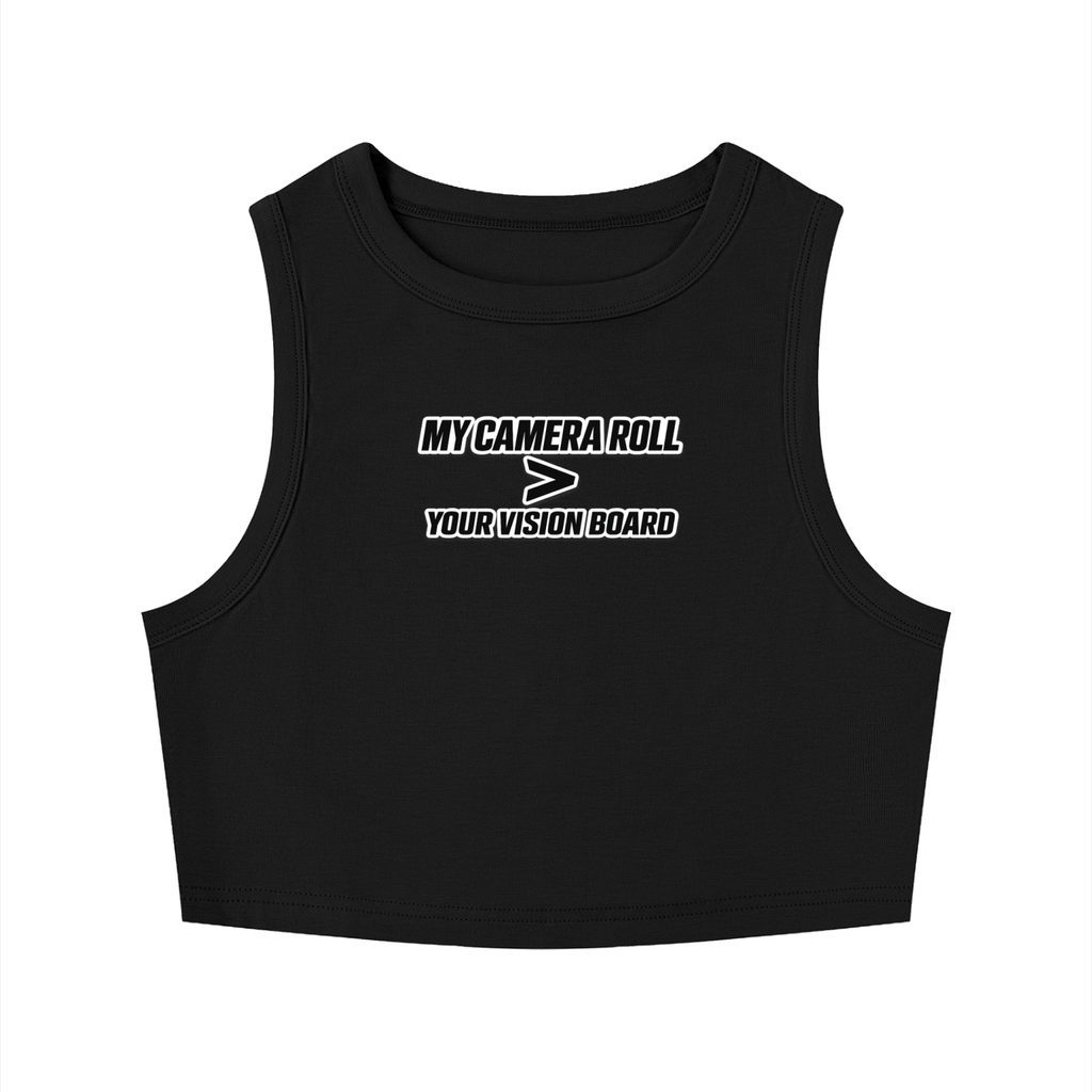 VISION BOARD Women's Tight Crewneck Crop Tank Top