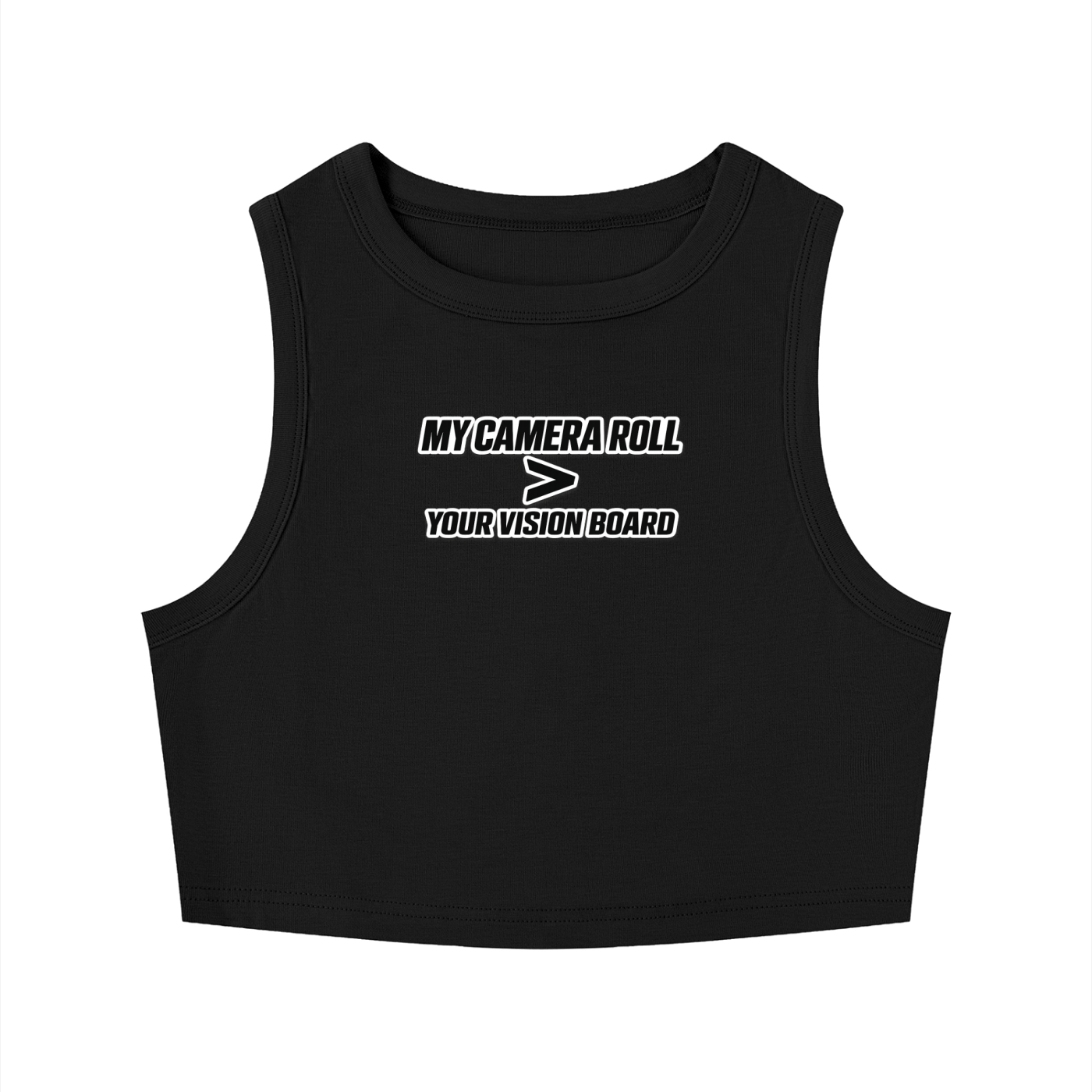 VISION BOARD Women's Tight Crewneck Crop Tank Top