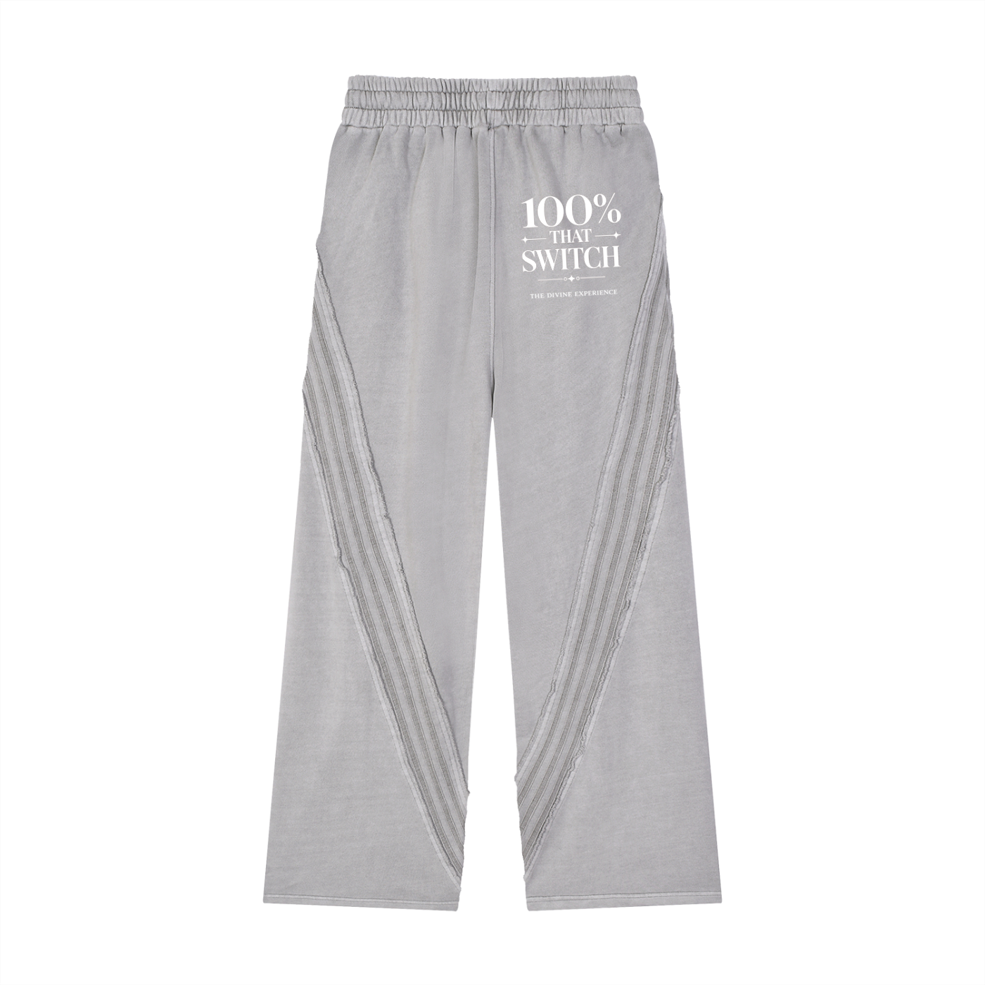 100% THAT SWITCH Snow Washed Tape Raw Edge Sweatpants