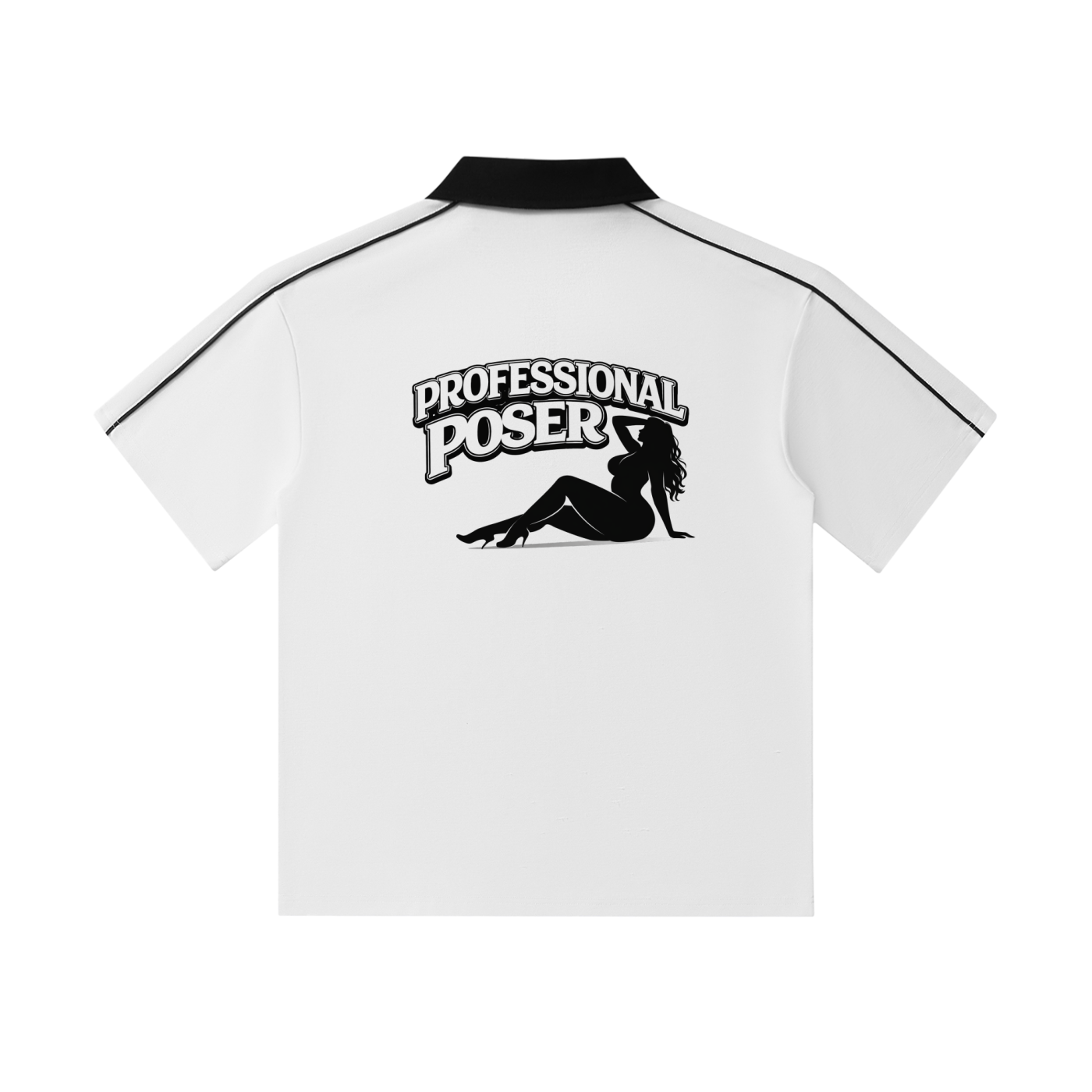 PROFESSIONAL POSER Contrast Collar Short-Sleeve Polo Shirt