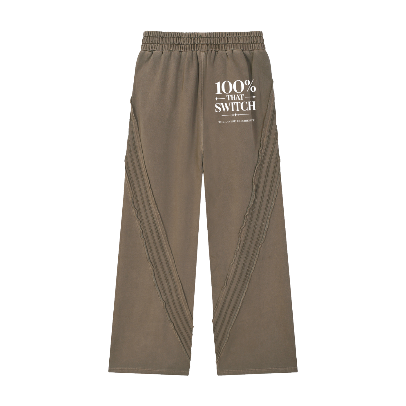 100% THAT SWITCH Snow Washed Tape Raw Edge Sweatpants