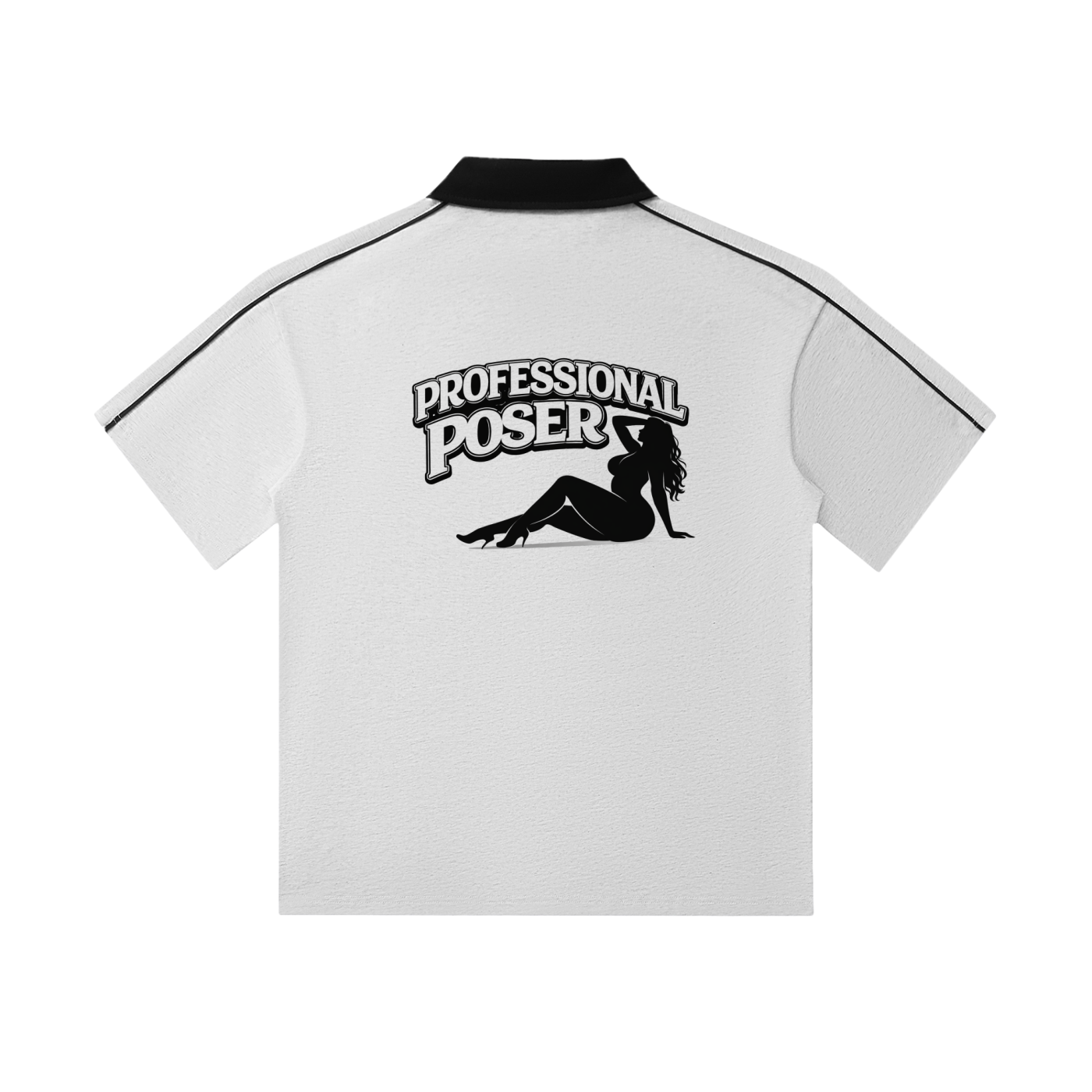 PROFESSIONAL POSER Contrast Collar Short-Sleeve Polo Shirt