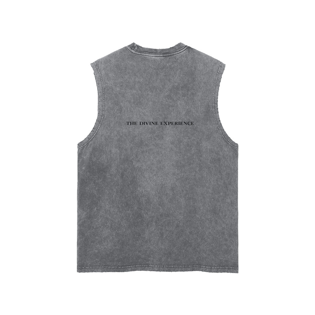 PROFESSIONAL POSER Snow Washed Frayed Hem Tank Top