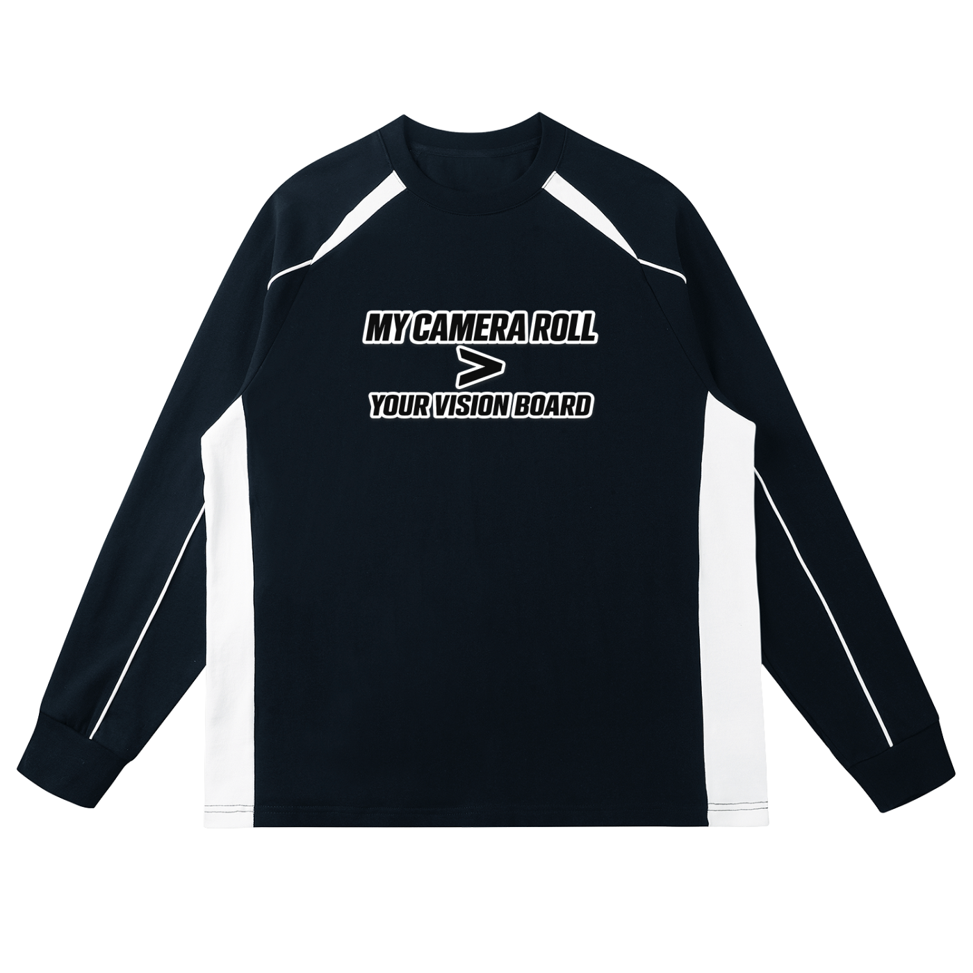 VISION BOARD Contrast Panel Raglan Sweatshirt