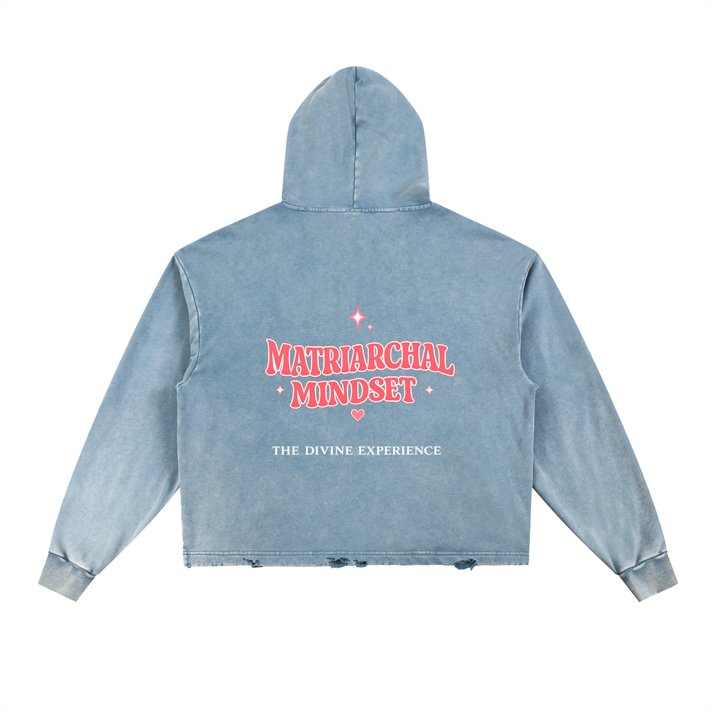 MATRIARCHAL MINDSET Vintage Washed Frayed-Hem Hoodie