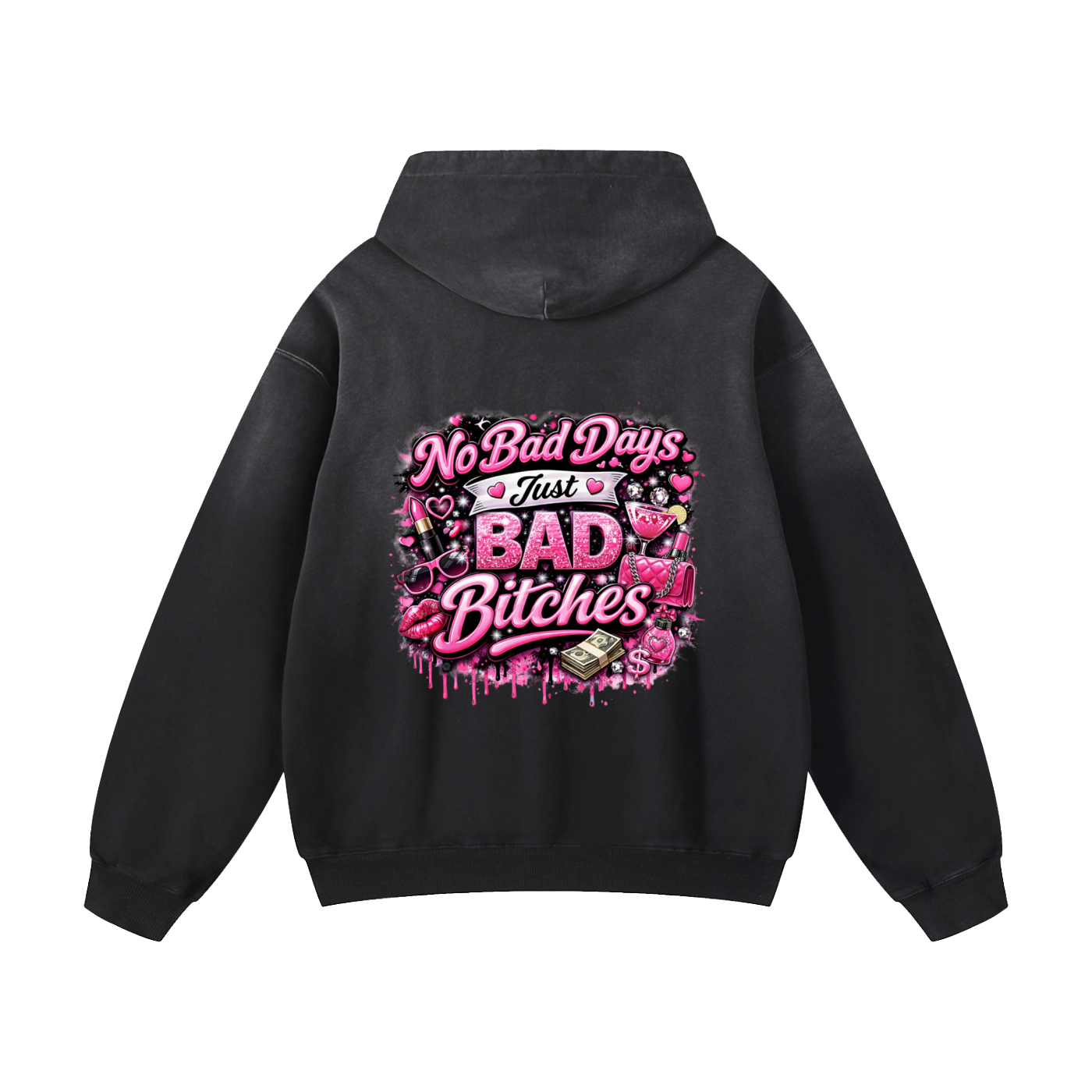 NO BAD DAYS Heavyweight Sunfade Oversized Hoodie