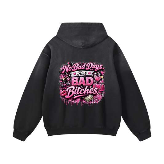 NO BAD DAYS Heavyweight Sunfade Oversized Hoodie