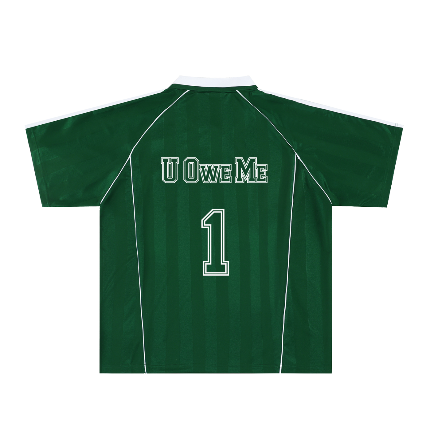 U OWE ME 1 Shadow Stripe Collared Soccer Jersey