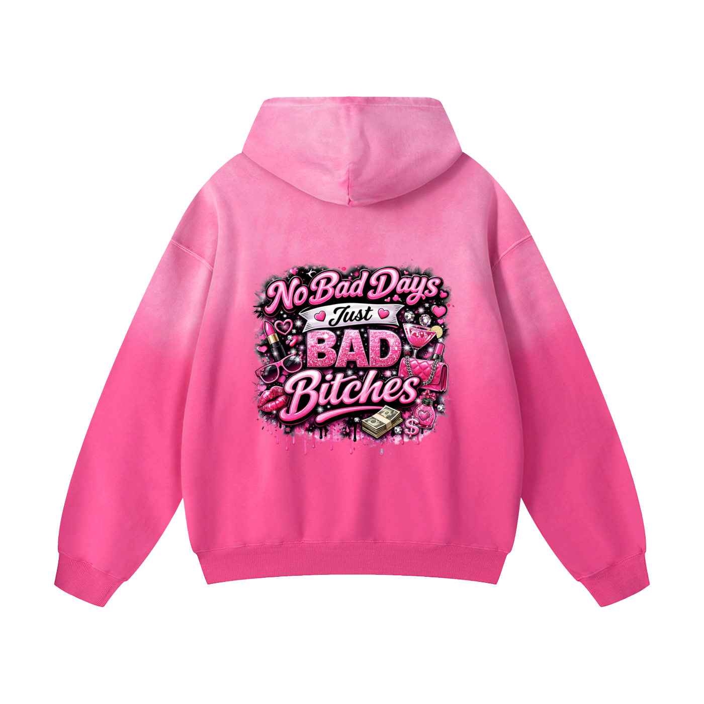 NO BAD DAYS Heavyweight Sunfade Oversized Hoodie