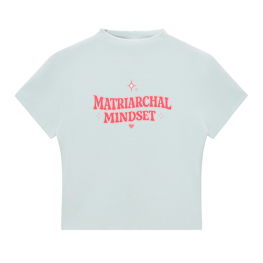 MATRIARCHAL MINDSET Essential Slim Fit Mock Neck T-Shirt