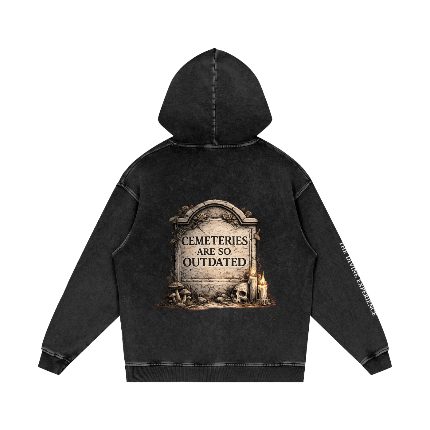 CEMETERIES ARE SO OUTDATED Snow Washed Loose Cotton Hoodie