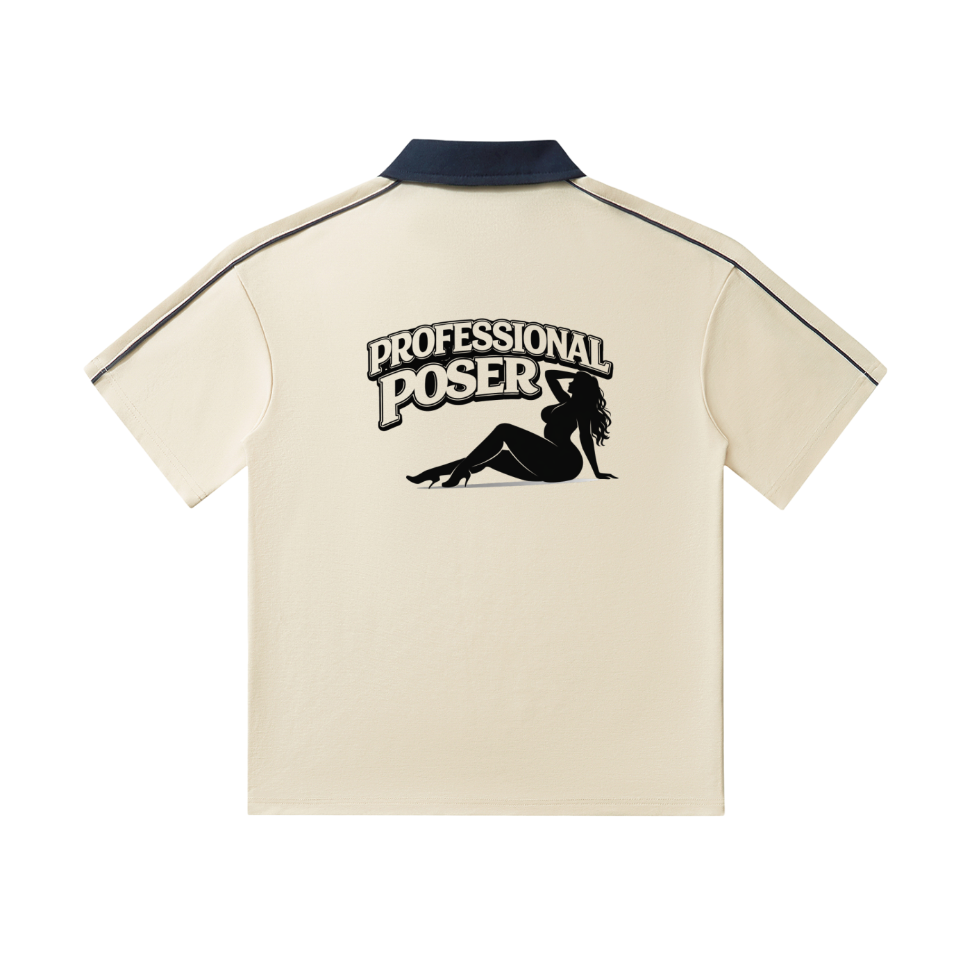 PROFESSIONAL POSER Contrast Collar Short-Sleeve Polo Shirt