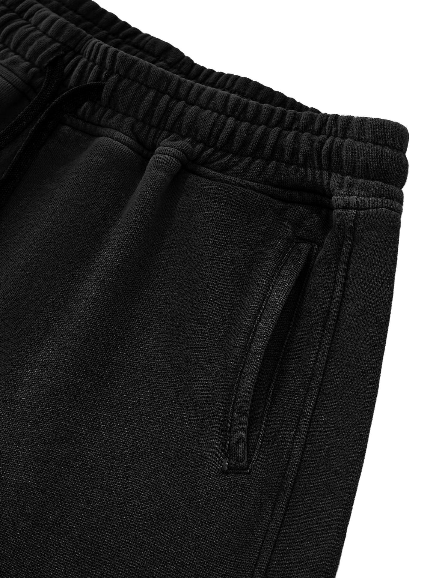 INTRUSIVE THOT Snow Washed Raw Edge Drawstring Shorts