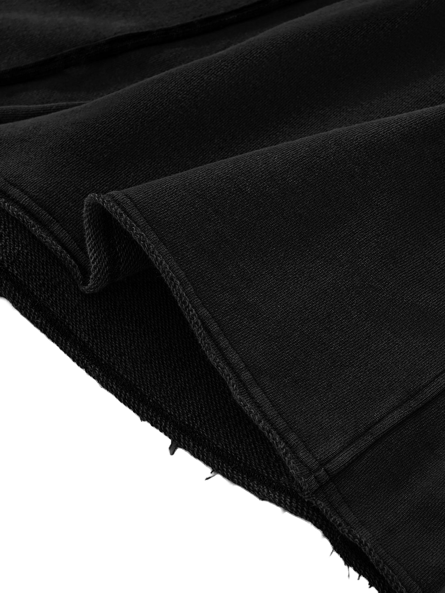 INTRUSIVE THOT Snow Washed Raw Edge Drawstring Shorts