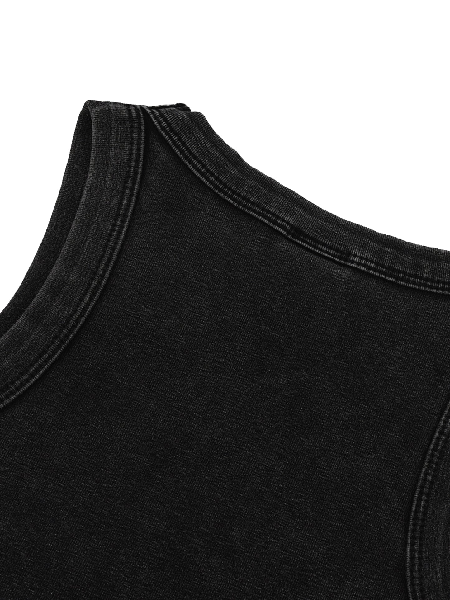 MY EYES ARE UP HERE Snow Washed Tank Top