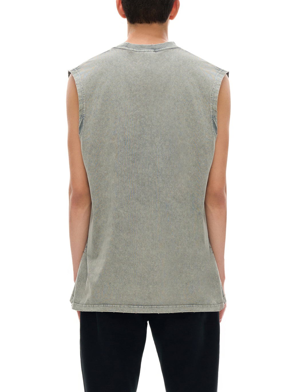 PROFESSIONAL POSER Snow Washed Frayed Hem Tank Top