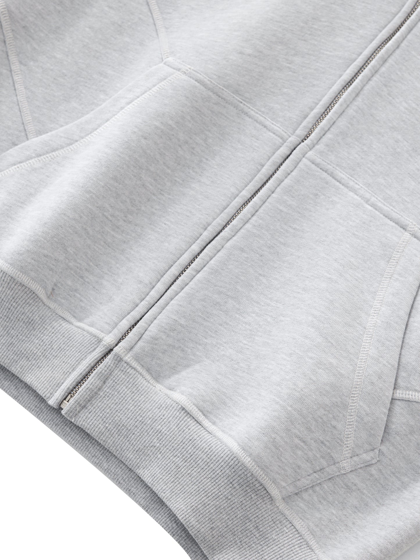 VISION BOARD Contrast-Stitched Boxy Fleece Zip Hoodie