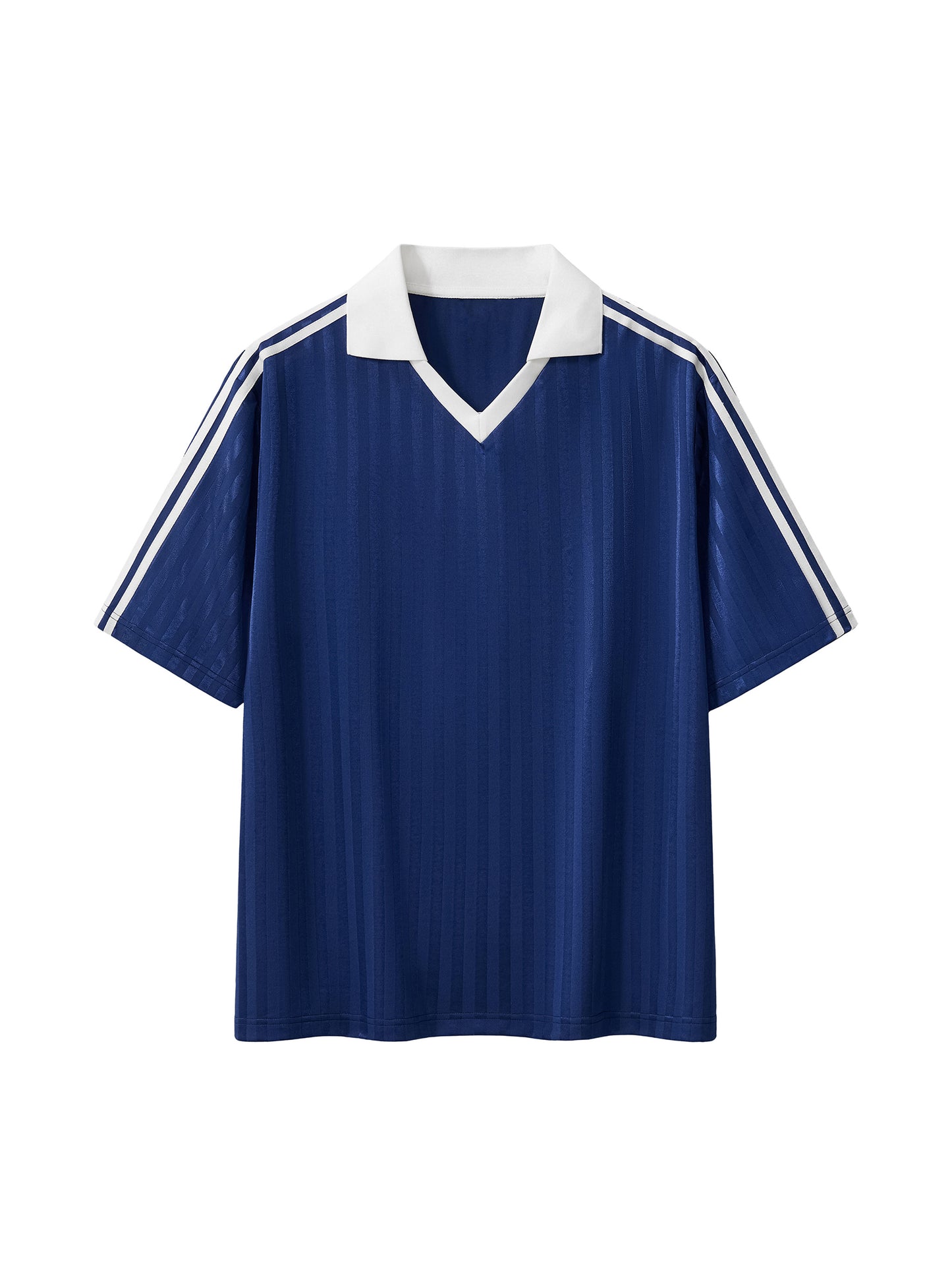 PROFESSIONAL POSER Contrast Collar Striped Soccer Jersey