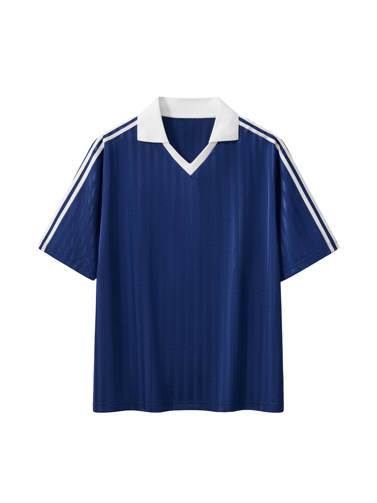 PROFESSIONAL POSER Contrast Collar Striped Soccer Jersey