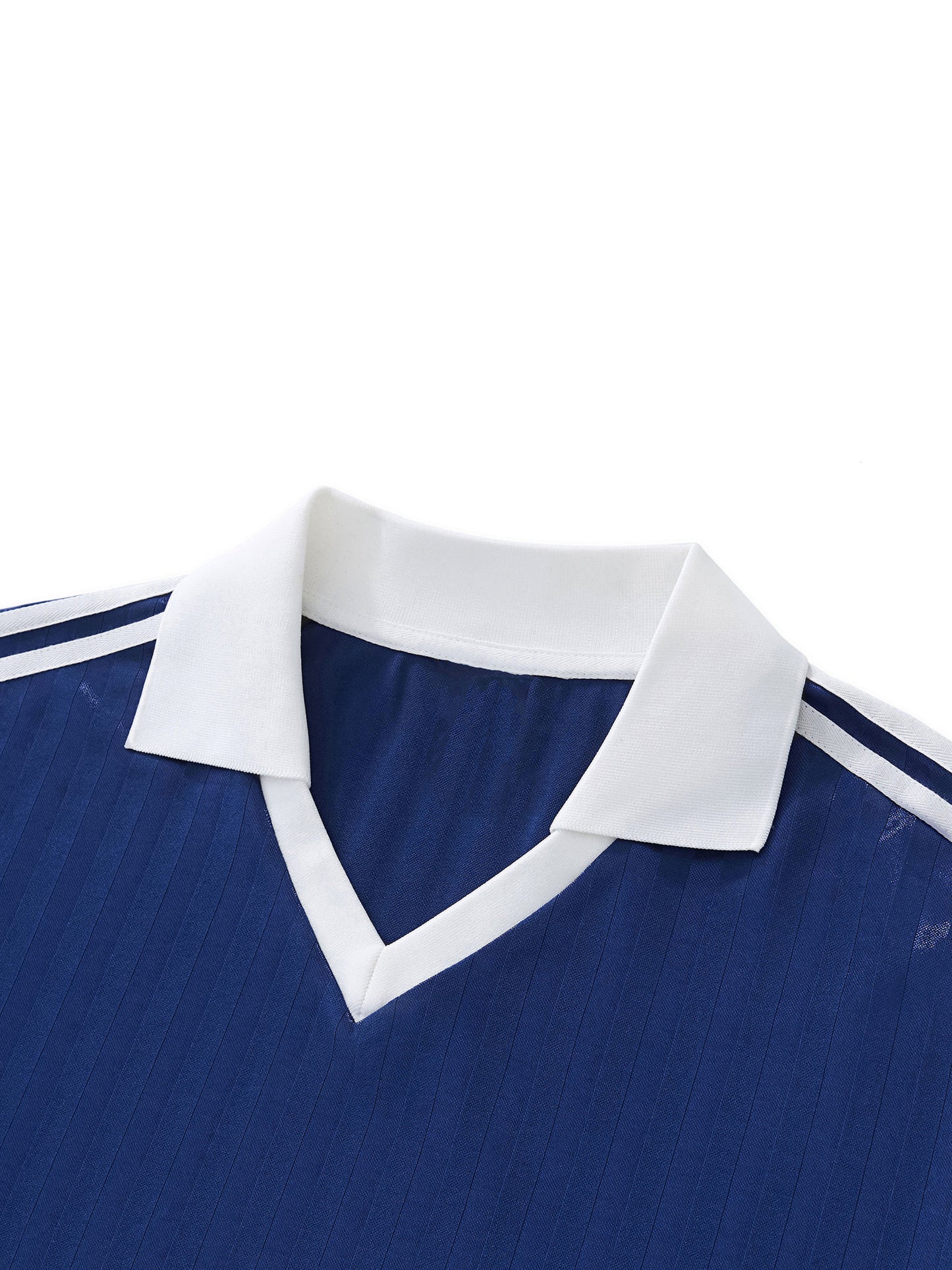 PROFESSIONAL POSER Contrast Collar Striped Soccer Jersey