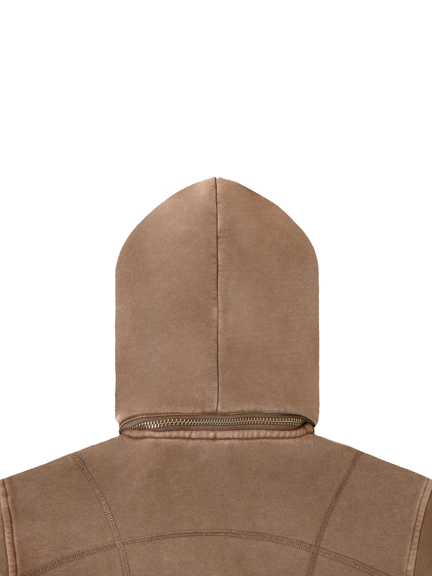 DIVINE EXPERIENCE Vintage Washed Cropped Fleece ZIP Hoodie