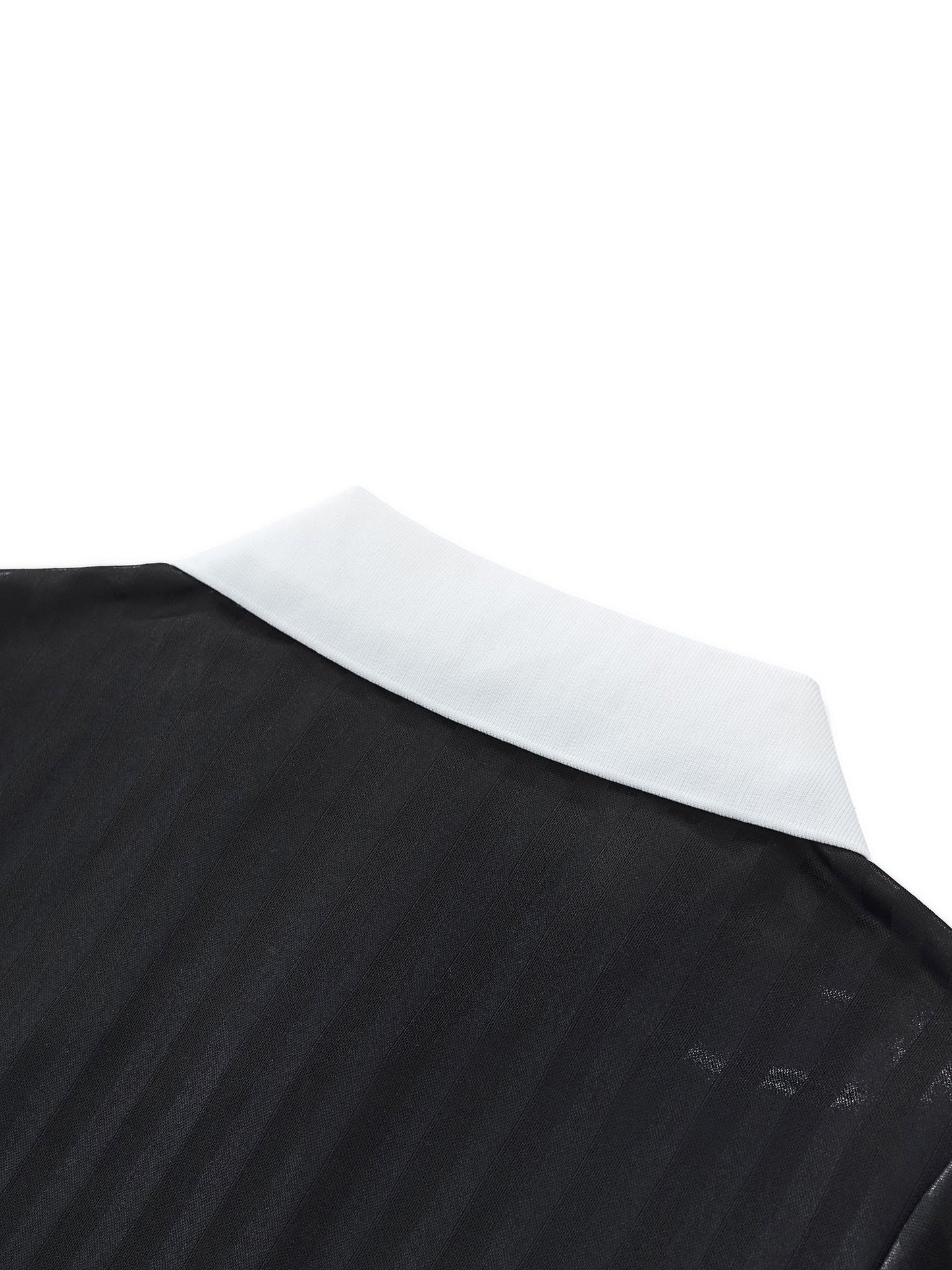 PROFESSIONAL POSER Contrast Collar Striped Cropped Jersey