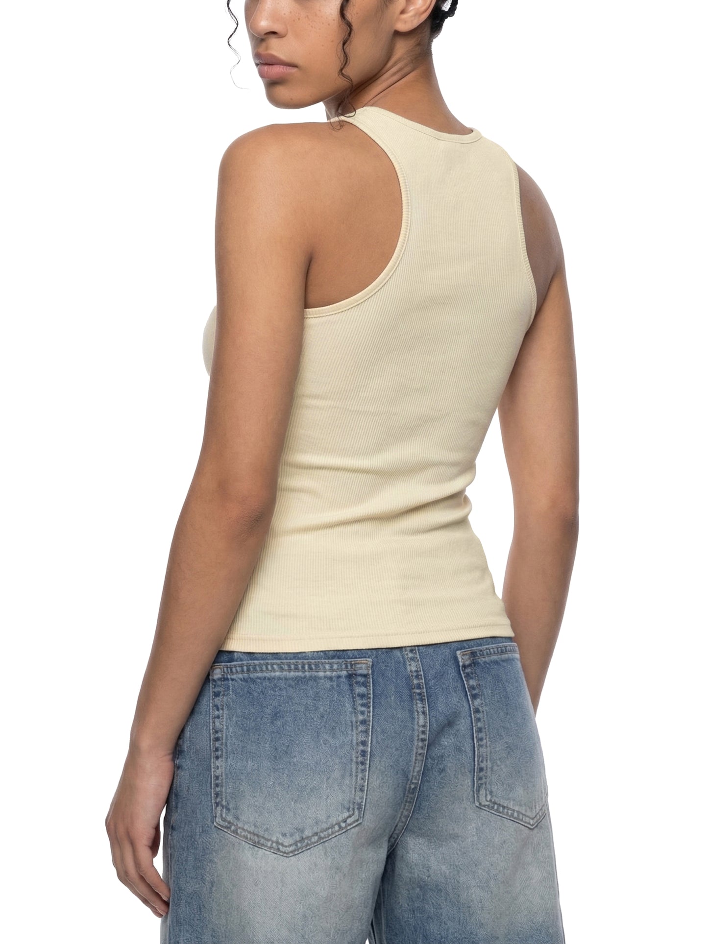 CAKE MIX Slim Fit Ribbed Racerback Tank Top