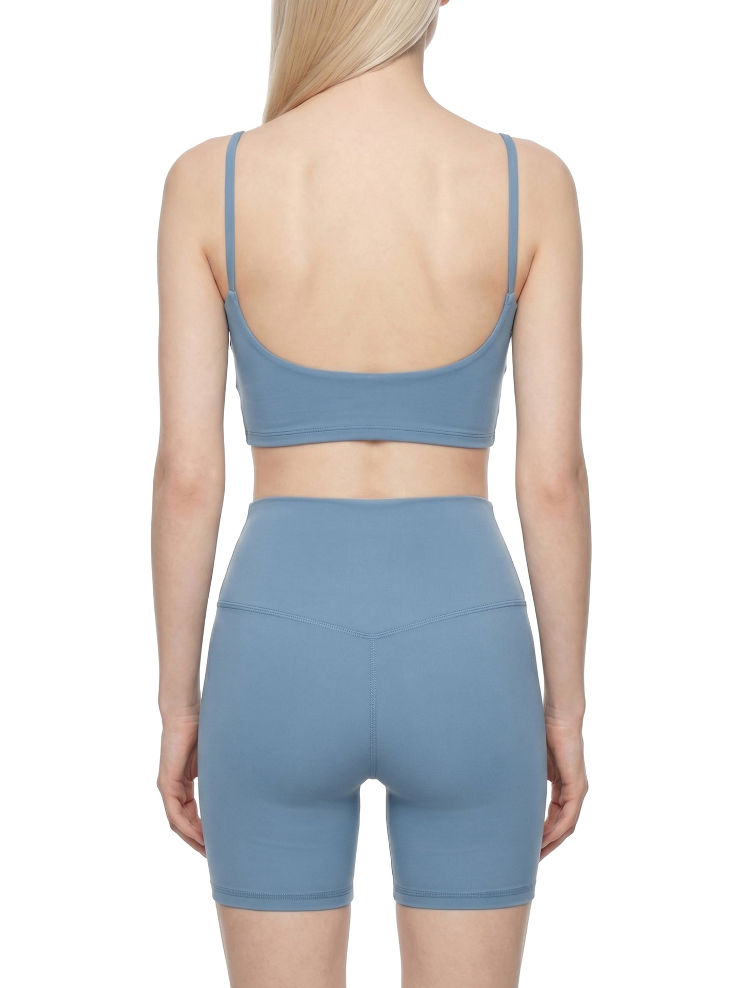 MY EYES ARE UP HERE Women's Solid Color Sports Bra